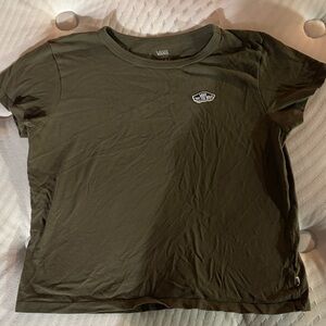 Vans Army Green Tee with Logo